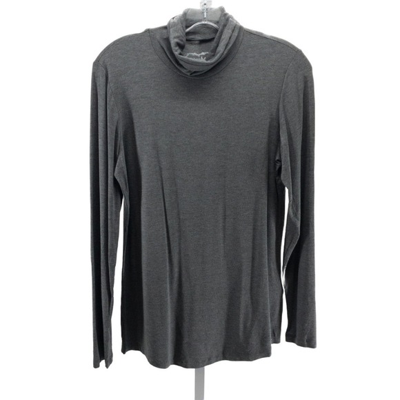 Maison Jules Turtleneck Top Steel Grey Heather - Picture 1 of 5